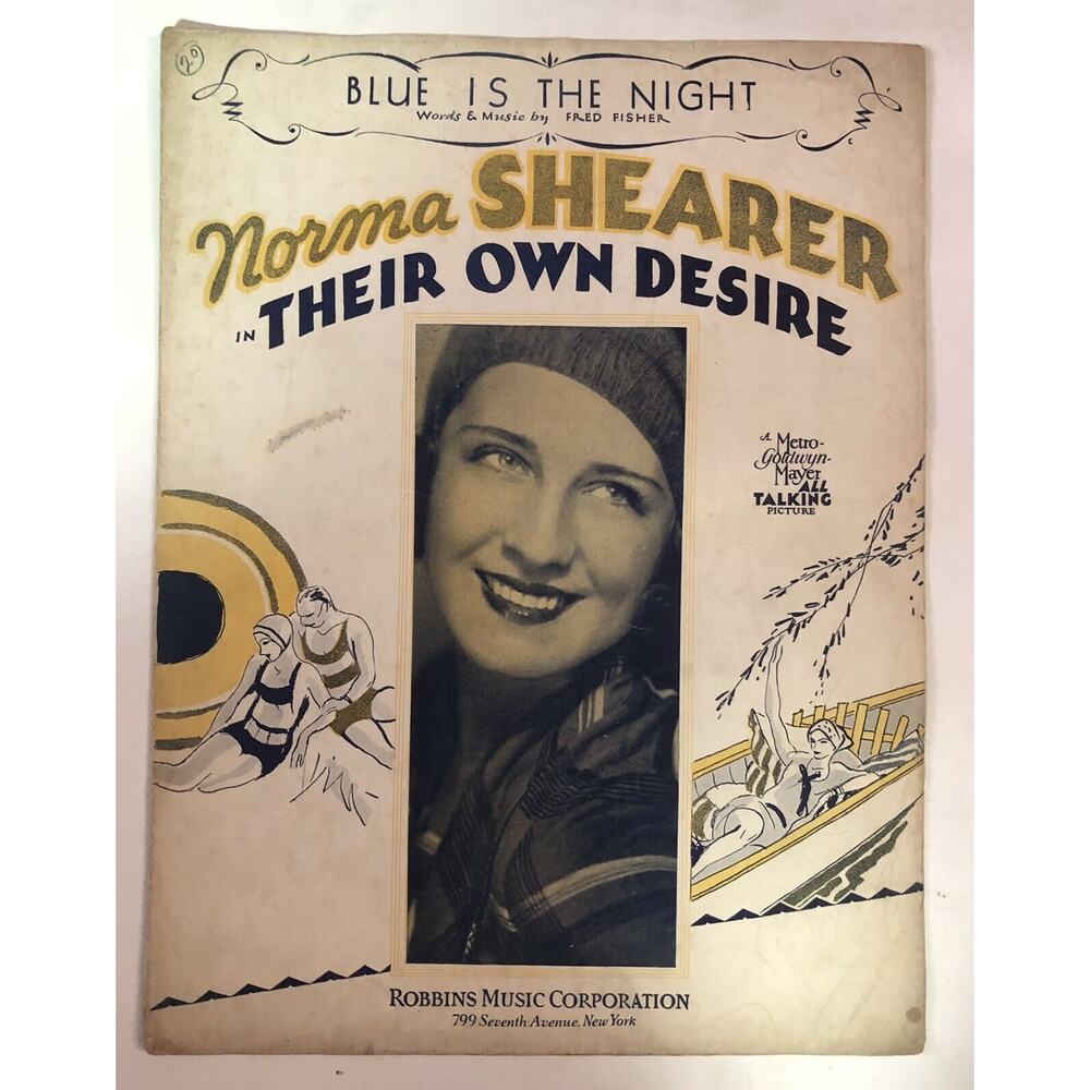 Norma Shearer Sheet Music Romance Desire Rowboat Beach MGM Talking Movie 1930